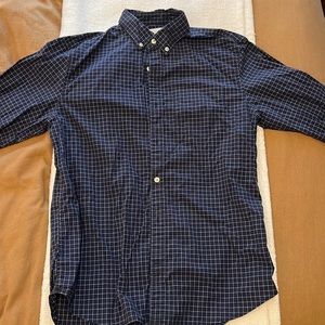 BLUE windowpane button down shirt